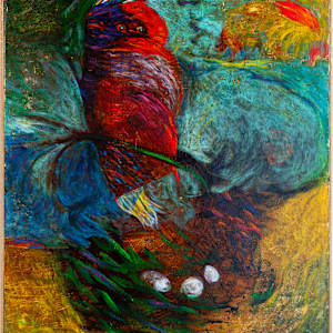 Tre uova nel nido by Gianni Dova (1925 - 1991), Image 2.