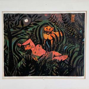 Lady and Tiger in Jungle by alice brickner 