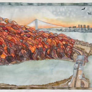 George Washington Bridge and Significant Point at night by alice brickner 