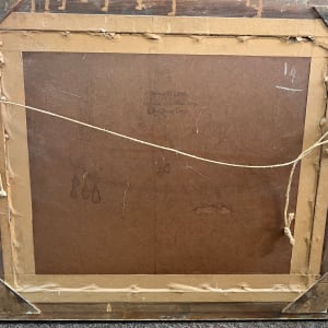 A Cornish Village, Selworthy? by Donald Greig  Image: reverse of canvas