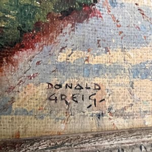 A Cornish Village, Selworthy? by Donald Greig  Image: signature