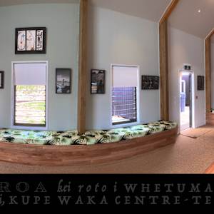 Fiji/Te Whiti by Dr  Rangihiroa Panoho  Image: Revised version of ATAAROA show, eastern interior wall of Whetumārama, Kupe Waka Centre, works loaned to KWC December 2022- December 2024