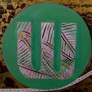 Fiji/Te Whiti by Dr  Rangihiroa Panoho  Image: Fiji/TeWhiti 'The Crossover', acrylic and gold acrylic on board, detail, three fingered hand