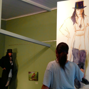 One by Jeannina Blanco  Image: Jeannina Blanco, One, painting process with model