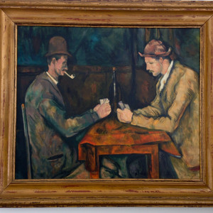 The card players (Les joueurs de cartes) after Paul Cézanne by Jeannina Blanco 