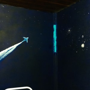 Liam's Mural, Part III (jet and Moon) by Jeannina Blanco 