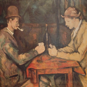 The card players (Les joueurs de cartes) after Paul Cézanne by Jeannina Blanco 