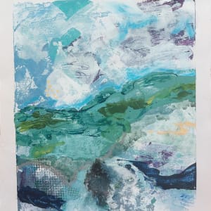Flowscape 6 by KJOsborne Artist  Image: One of a series of mini landscapes for my Flow collection. Mixed media and acrylic on paper. 