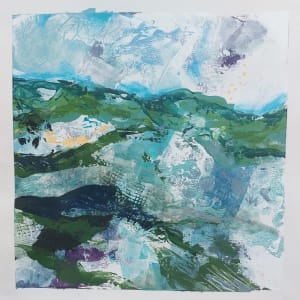 Flowscape 3 by KJOsborne Artist  Image: One of a series of mini landscapes for my Flow collection. Mixed media and acrylic on paper.