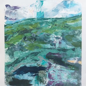Flowscape 1 by KJOsborne Artist  Image: One of a series of mini landscapes for my Flow collection. Mixed media and acrylic on paper. 