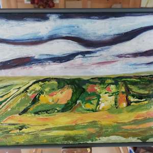 The Sky Swims by KJOsborne Artist  Image: A patchwork sweep of the South Downs, under sweeping cloudy skies