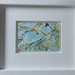 Summer Floral 4 by KJOsborne Artist  Image: Watercolour of blue green leaves in Summer garden