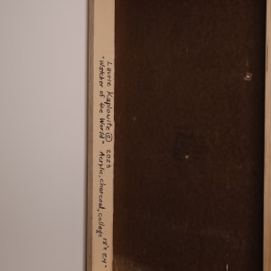 Watcher of the World by Laurie Kaplowitz  Image: Writing on back