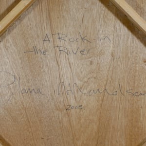 A Rock in the River by Ilana Manolson  Image: Signature and writing on back