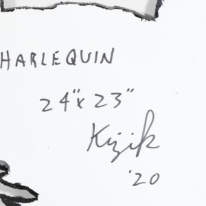 Harlequin by Roger Kizik  Image: Signature and writing on back