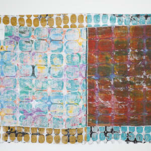 Technicolor Fence Patterns #4 by Jeanne Williamson Ostroff  Image: Back