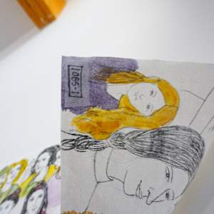 1085-1 Drawing of Marina Abramovic "The Artist Is Present" by Rumiko "Rumi"  Tsuda Estate, Image 2.