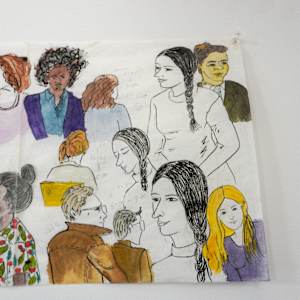 1085-1 Drawing of Marina Abramovic "The Artist Is Present" by Rumiko "Rumi"  Tsuda Estate, Image 3.