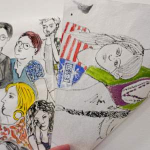 1085-3 Drawing of Marina Abramovic "The Artist Is Present" - by Rumiko "Rumi"  Tsuda Estate, Image 2.