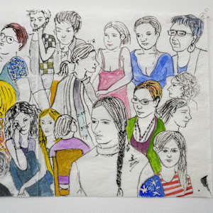 1085-3 Drawing of Marina Abramovic "The Artist Is Present" - by Rumiko "Rumi"  Tsuda Estate, Image 3.