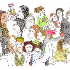 1085-4 Drawing of Marina Abramovic "The Artist Is Present" by Rumi Tsuda Estate