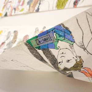 1085-5 Drawing of Marina Abramovic "The Artist Is Present" by Rumiko "Rumi"  Tsuda Estate, Image 2.