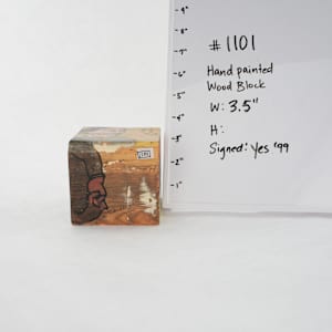 Hand Painted Wood Block by Rumiko "Rumi"  Tsuda Estate, Image 1.