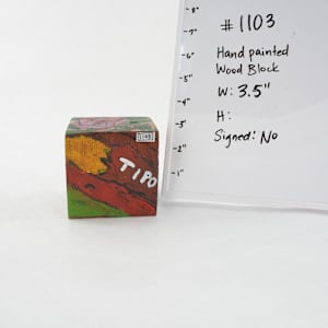 Hand Painted Wood Block by Rumiko "Rumi"  Tsuda Estate, Image 1.