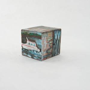Hand Painted Wood Block by Rumiko "Rumi"  Tsuda Estate, Image 5.