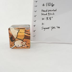 Hand Painted Wood Block by Rumiko "Rumi"  Tsuda Estate, Image 1.