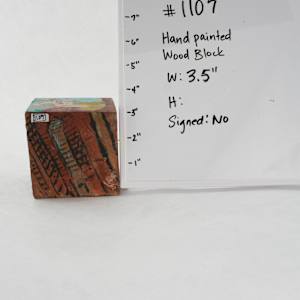 Hand Painted Wood Block by Rumiko "Rumi"  Tsuda Estate, Image 1.