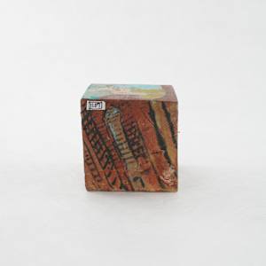 Hand Painted Wood Block by Rumiko "Rumi"  Tsuda Estate, Image 2.