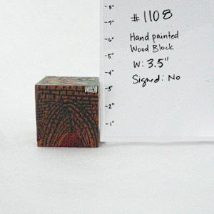 Hand Painted Wood Block by Rumiko "Rumi"  Tsuda Estate, Image 1.