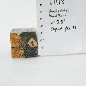 Hand Painted Wood Block by Rumiko "Rumi"  Tsuda Estate, Image 1.