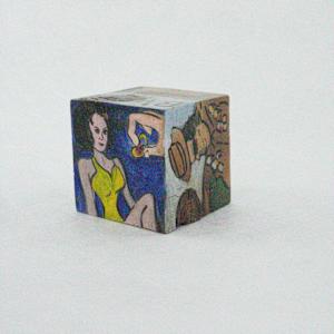 Hand Painted Wood Block by Rumiko "Rumi"  Tsuda Estate, Image 6.
