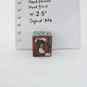 Hand Painted Wood Block by Rumiko "Rumi"  Tsuda Estate, Image 1.