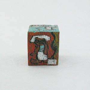 Hand Painted Wood Block by Rumiko "Rumi"  Tsuda Estate, Image 2.