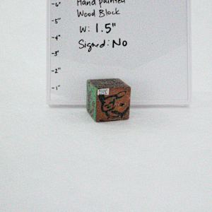 Hand Painted Wood Block by Rumiko "Rumi"  Tsuda Estate, Image 1.