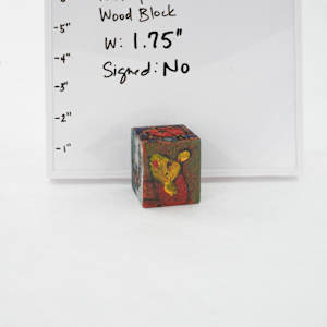 Hand Painted Wood Block by Rumiko "Rumi"  Tsuda Estate, Image 1.