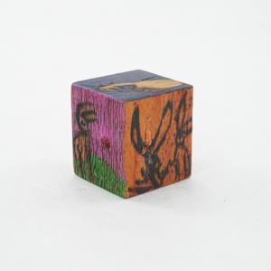 Hand Painted Wood Block by Rumiko "Rumi"  Tsuda Estate, Image 4.