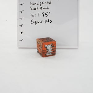 Hand Painted Wood Block by Rumiko "Rumi"  Tsuda Estate, Image 1.