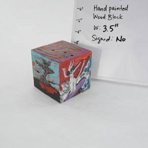 Hand Painted Wood Block by Rumiko "Rumi"  Tsuda Estate, Image 1.