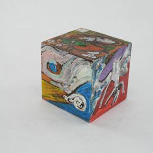 Hand Painted Wood Block by Rumiko "Rumi"  Tsuda Estate, Image 5.