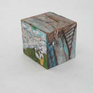 Hand Painted Wood Block by Rumiko "Rumi"  Tsuda Estate, Image 6.