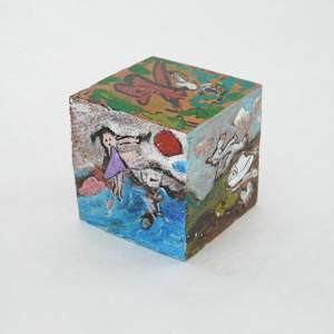 Hand Painted Wood Block by Rumiko "Rumi"  Tsuda Estate, Image 2.