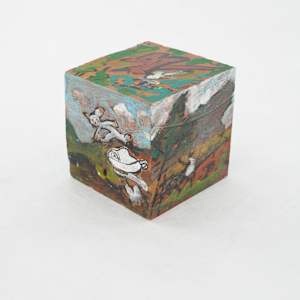Hand Painted Wood Block by Rumiko "Rumi"  Tsuda Estate, Image 6.