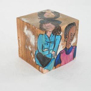 Hand Painted Wood Block by Rumiko "Rumi"  Tsuda Estate, Image 4.