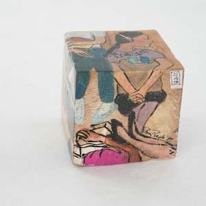 Hand Painted Wood Block by Rumiko "Rumi"  Tsuda Estate, Image 5.