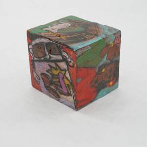 Hand Painted Wood Block by Rumiko "Rumi"  Tsuda Estate, Image 4.