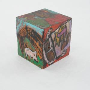 Hand Painted Wood Block by Rumiko "Rumi"  Tsuda Estate, Image 5.